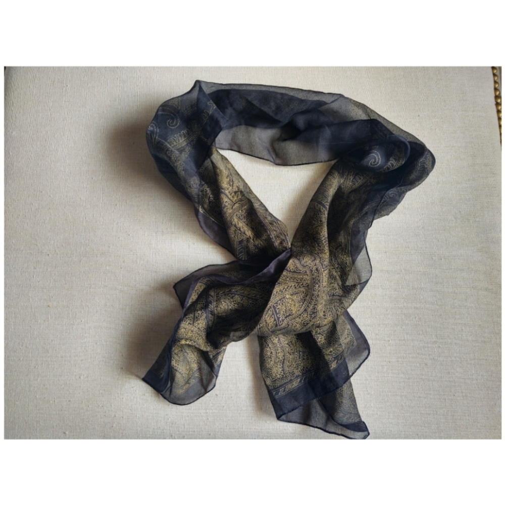 Black & Gold Ultra Sheer Scarf